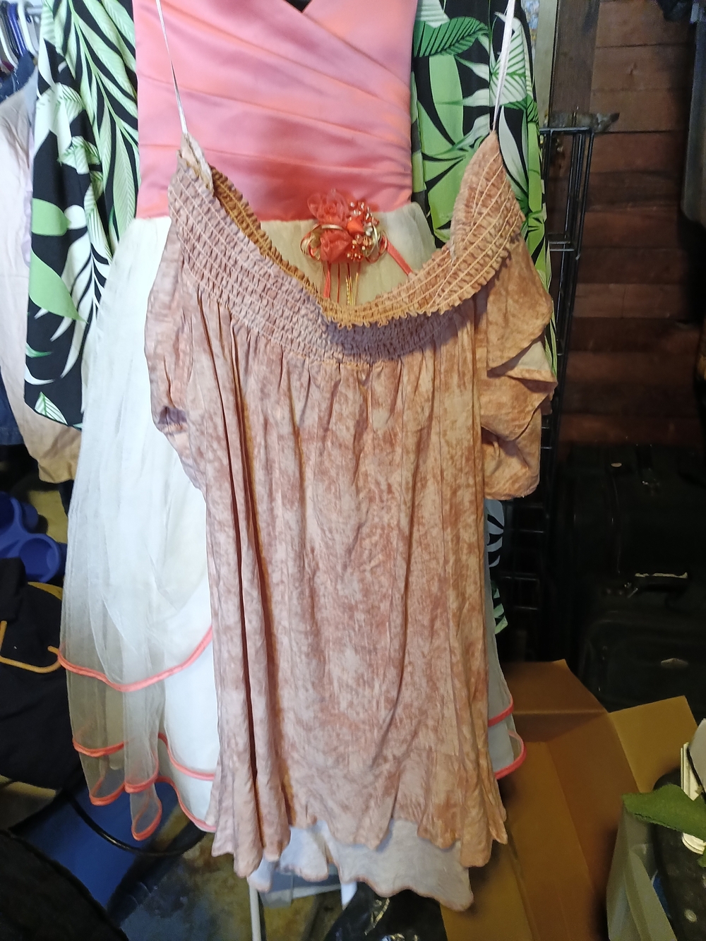 Romeo & Juliet Couture Dusty Rose Smocked Off-Shoulder Tunic